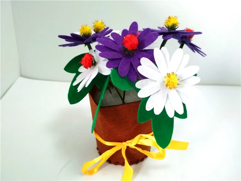 Happyxuan 4 шт. DIY цветочный горшок фетровая текстильная игрушка Искусство ремесло Наборы Детский сад креативный ручной работы развивающие для девочек