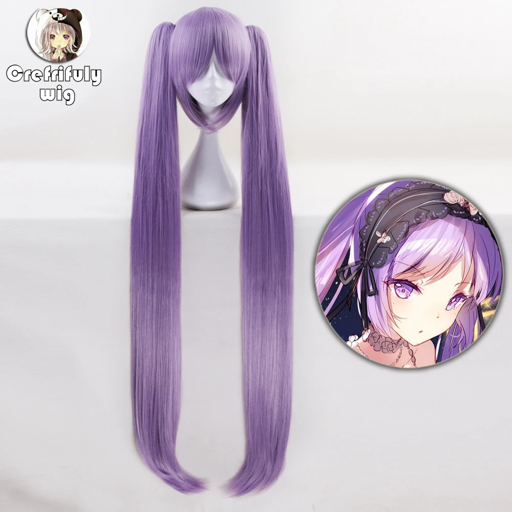 110cm FATE FGO Long Purple Wig With Two Clip On Ponytails Euryale Stheno Straight Thick Anime Cosplay Wigs For Costume Party |