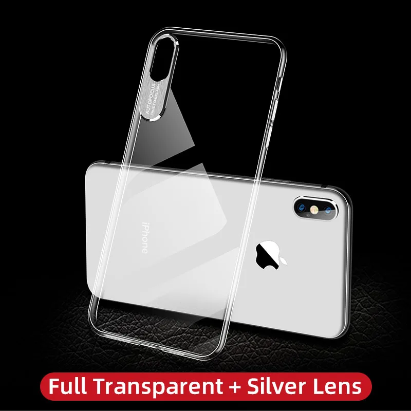 Transparent Silver IHaitun Роскошный чехол для глаз для iPhone XS MAX XR X чехол s Защита объектива прозрачная задняя крышка для iPhone 7 8 Plus X 10 чехол для телефона s - Цвет: Transparent Silver