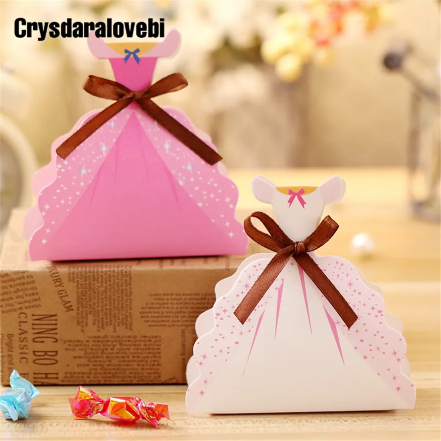 12 шт./лот бумажная коробка для платья принцессы Подарочная сумка свадьбы снежные