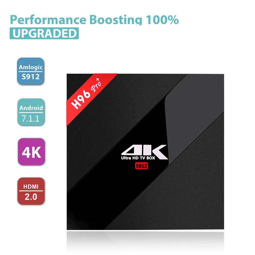 H96 Pro Plus Android 7 1 ТВ приставка Amlogic S912 Восьмиядерный медиаплеер Gbit LAN 5G WiFi BT4.1 3G 32G 2018|tv