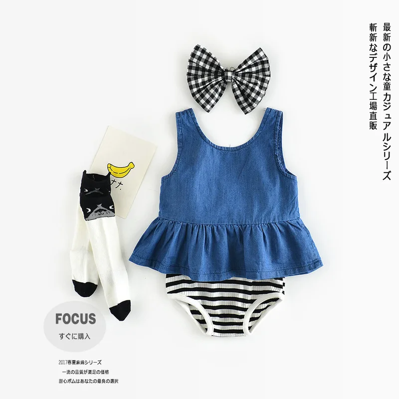 2019 г. новое летнее джинсовое платье без рукавов для маленьких девочек топ на