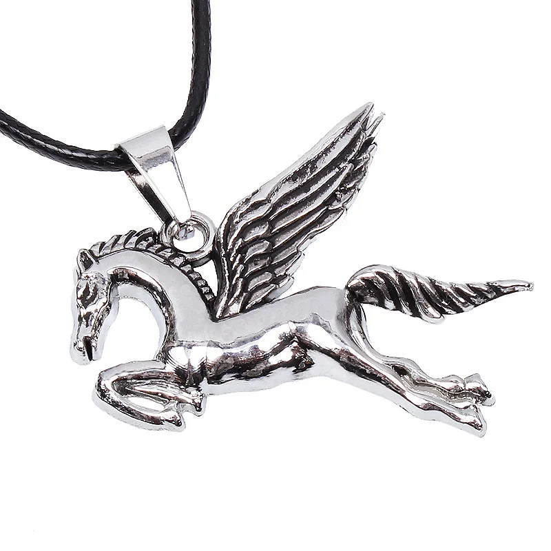 Delicate Stainless steel Fly horse Pegasus pendant Necklace men jewelry Vintage For Women Choker Lovers Gift naszyjnik | Украшения и