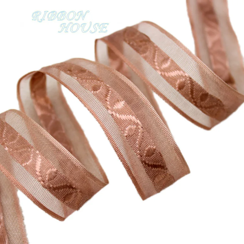 20 мм жаккардовая лента из органзы цветная Красивая серия подарочных лент | Дом и