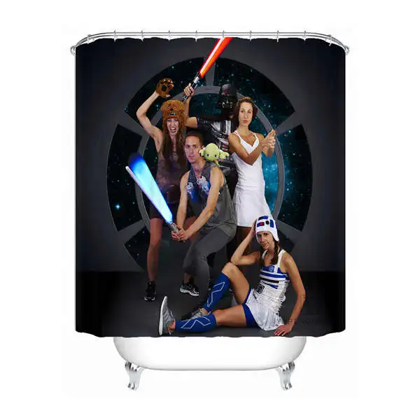 Shower Curtain Пользовательские Звездные войны Marvel занавеска для ванной Mildewproof Водонепроницаемый полиэстер занавеска для душа#180417-02-134 - Цвет: Shower Curtain