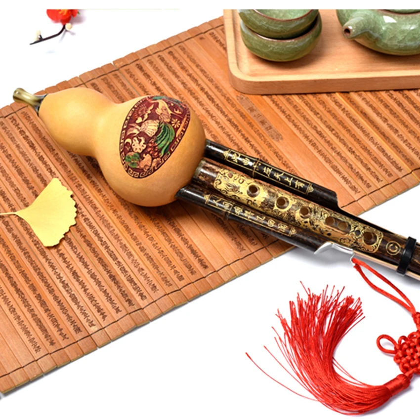 Натуральный Бамбук кукурбит Флейта Хулуси Китайская традиционная духовой