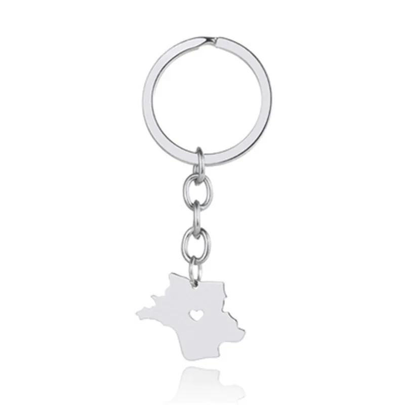 Брелок для ключей из нержавеющей стали популярные аксессуары с картой Франции