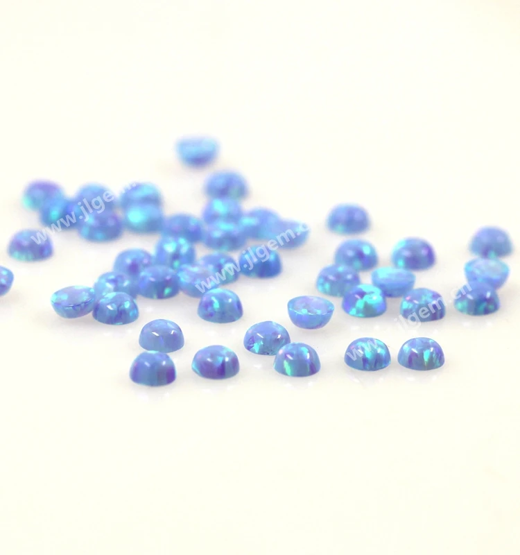 (50 шт./лот) OP06 светло-голубой синтетический круглый кабошон с плоским дном 2 мм