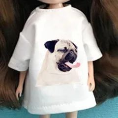 C 1/6 Fashion Doll Clothes White Long T-shirt outfit for Blyth OB27 Pullip Licca Doll Accessories 30cm Clothing for barbie - Цвет: C