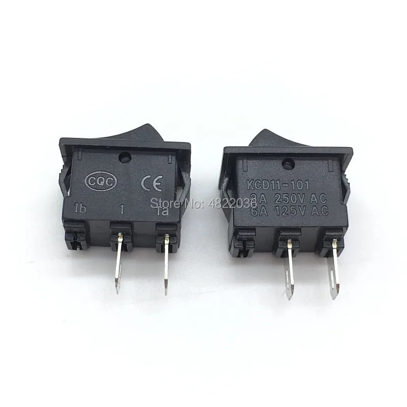 10 шт. маленький черный переключатель KCD11-101 3 а/250 В 10*15 мм SPST 2PIN ON/OFF для лодки