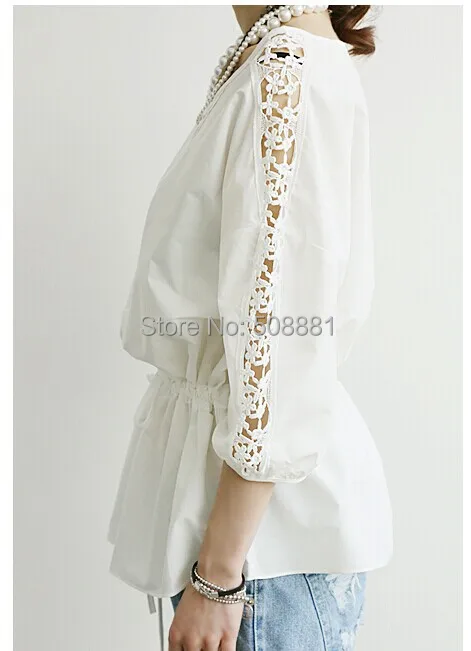 Осень цветок вышивка хлопок винтажный свободного покроя рубашки для женщины