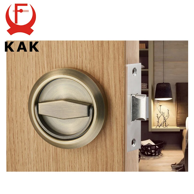 Bronze Set KAK, скрытые дверные замки, нержавеющая сталь, ручка, утопленный шкаф, невидимые тяги, механический наружный замок для огнестойкого оборудования - Цвет: Bronze Set