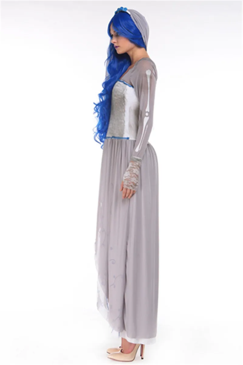 Женское платье для костюмированной вечеринки на Хэллоуин с привидением зомби и