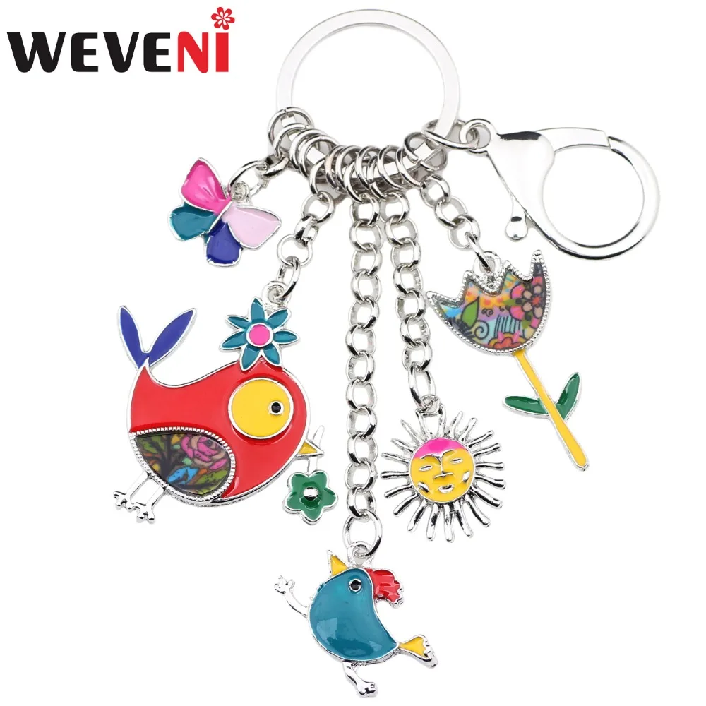 WEVENI 2016 эмалированный сплав рыбка курица Марвел брелок для женщин сумка подвеска