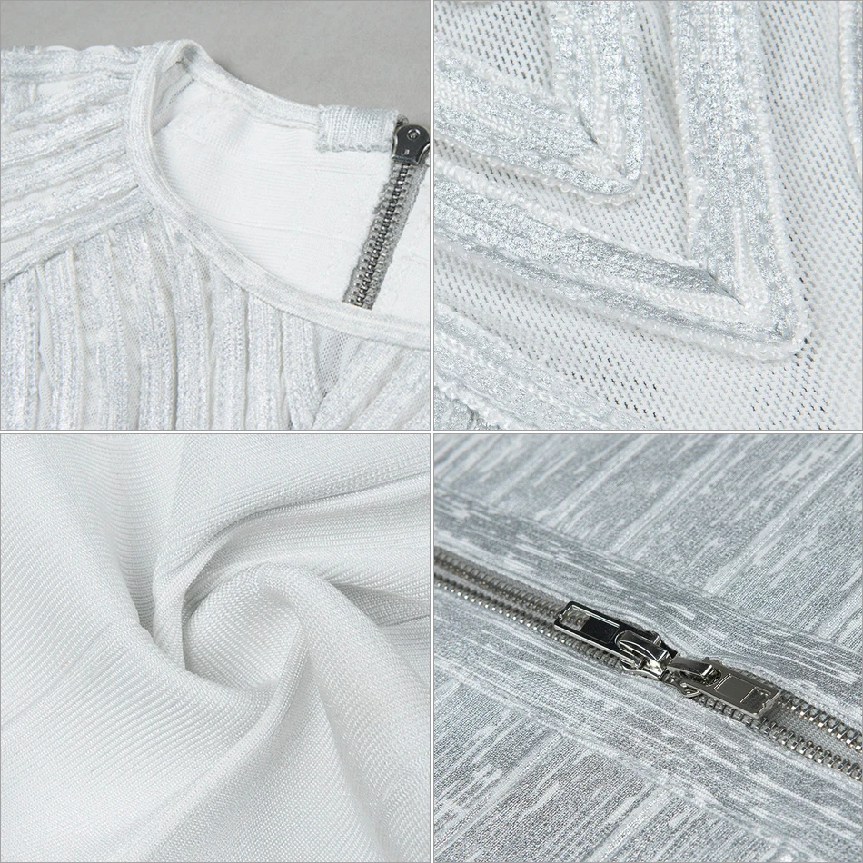 Adyce 2019 New Bandage Dress Chic Silver O Neck Short Sleeve Mesh Sexy Bodycon Dresses Women Celebrity Evening Party | Женская одежда