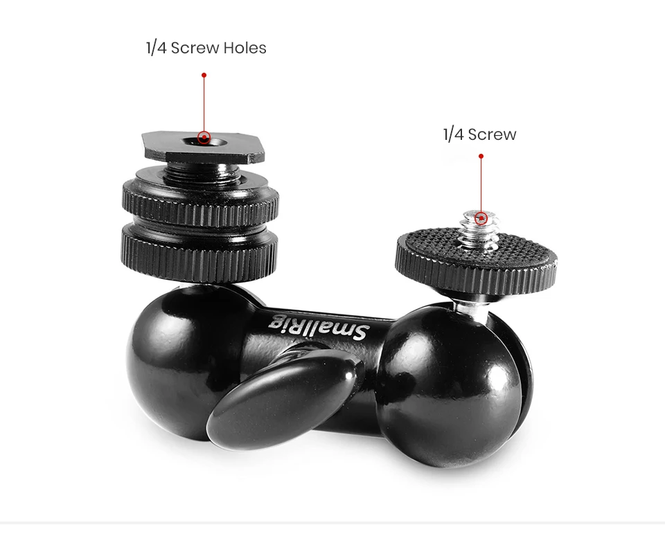 SmallRig многофункциональная двойная шариковая головка шарнирное сочлененное крепление с башмак и 1/4 винт для мониторов светодиодный светильник-1135