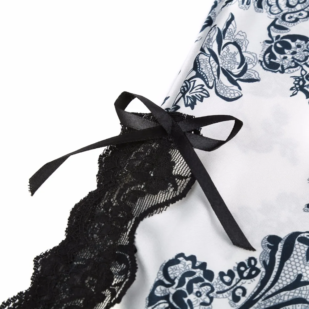 Sexy Ladies Lace Lingerie Sleepwear Nighties Babydoll Nightwear Camisolas Nightgown Women Satin Silk Night Dress chemise de nuit | Женская