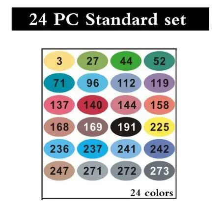 24 Standard set Finecolour EF100 240 цветов чернила на спиртовой основе двуглавый эскиз художественные маркеры с коробкой - Цвет: 24 Standard set