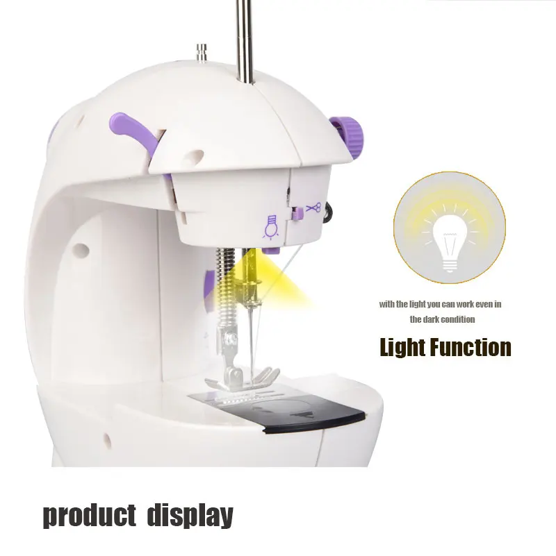 Mini Hand / Foot Pedal sewing machines Motor Dual Speed Portable Mini Electric Sewing Overlock AC100-240V Double Threads 10