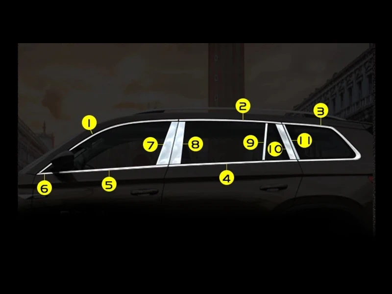 Автомобильный Стайлинг RKAC декоративные блестки из нержавеющей стали для Skoda Kodiaq