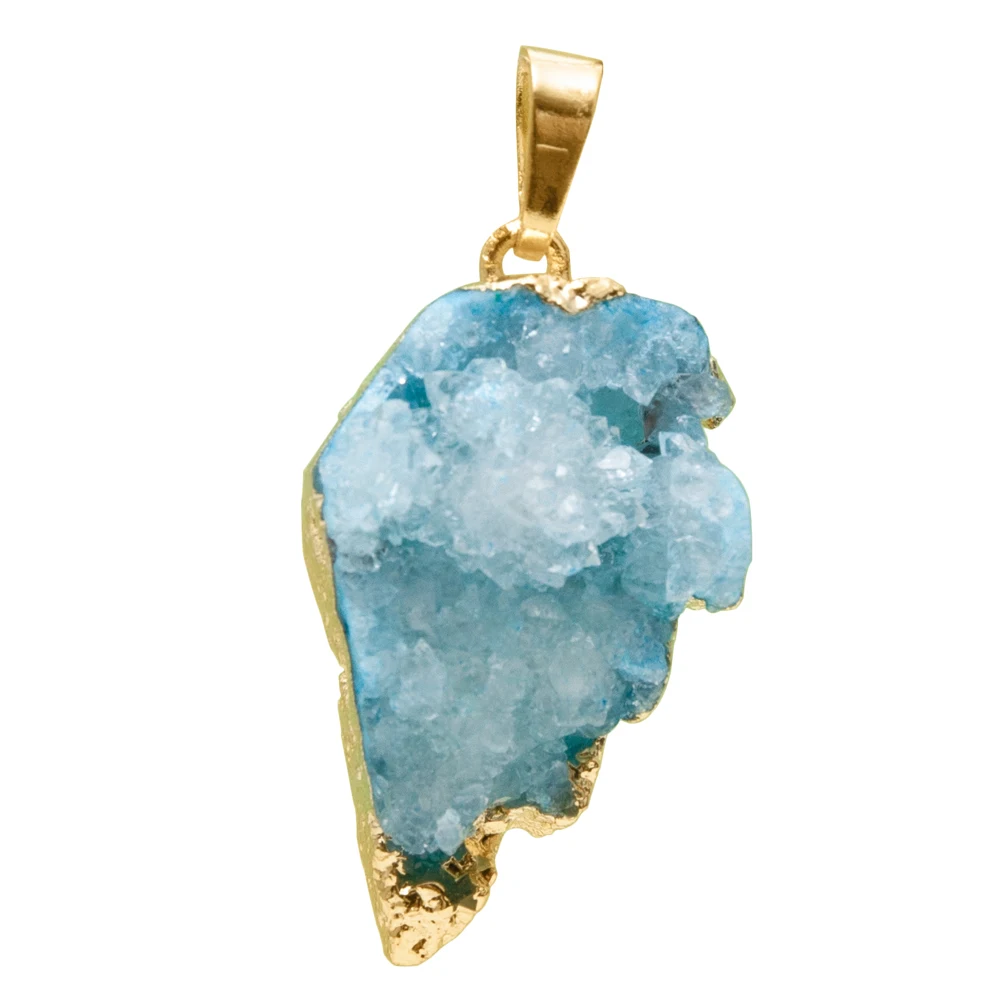 1 шт. Druzy в форме листа кулон натуральные Агаты геодезический кварц геодная