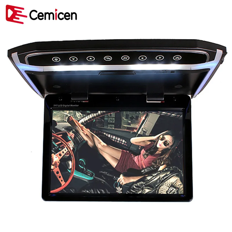 Cemicen 12,1 дюймовый автомобильный TFT ЖК-монитор для монтажа на крышу отвесной монитор Поддержка 1080P FM HDMI SD сенсорная кнопка потолочный MP5 плеер