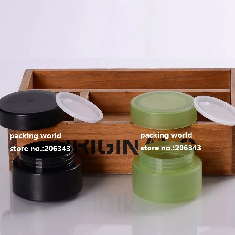 50 г Матовая зеленая/черная пластиковая банка для крема глаз/образцов
