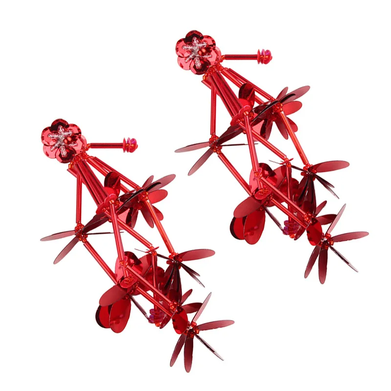 Boho специальные многослойный цветок Шарм себе серьги Макси Винтаж падение