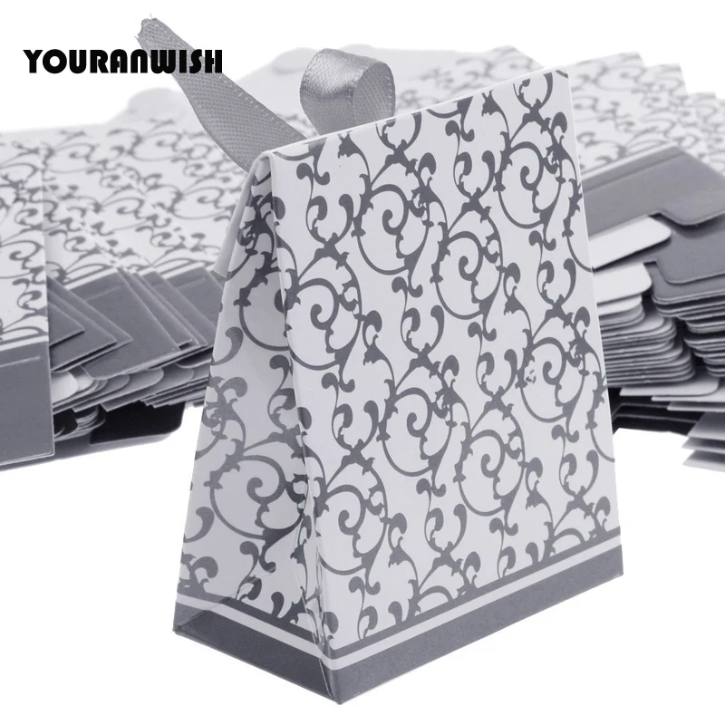 50 шт./лот серебряные подарочные пакеты для детского душа креативные коробки