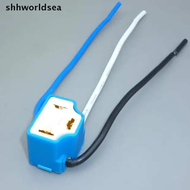 

shhworldsea 50pcs fit for bulb 55w 9003 HB2 H4 car socket Bend angle ceramic H4 auto bulb holder H4 bulb connector plug