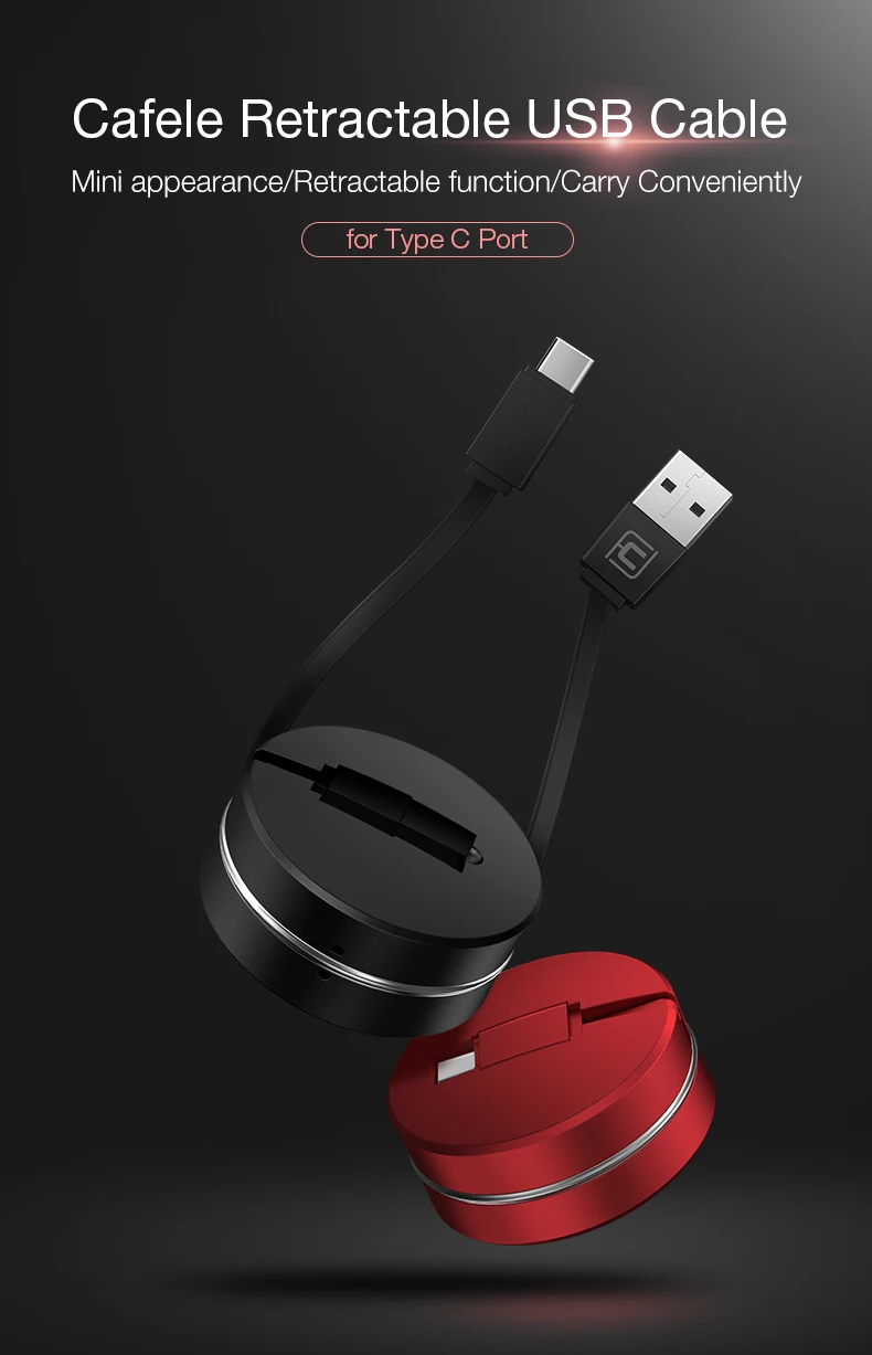 CAFELE usb type C кабель для зарядки данных для huawei P30 P20 pro Xiaomi Mi 9 samsung S10 S9 Oneplus Выдвижной Телефонный Кабель