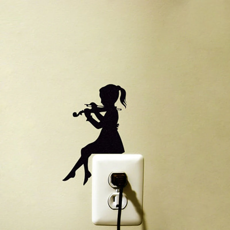KUCADA черный креативный DIY Музыка Девушка переключатель на стену с наклейками
