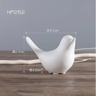 small white Милые животные, керамические фигурки, белые и черные фигурки птиц, статуэтки, украшения ручной работы, современные декоративные поделки, домашний декор - Цвет: small white