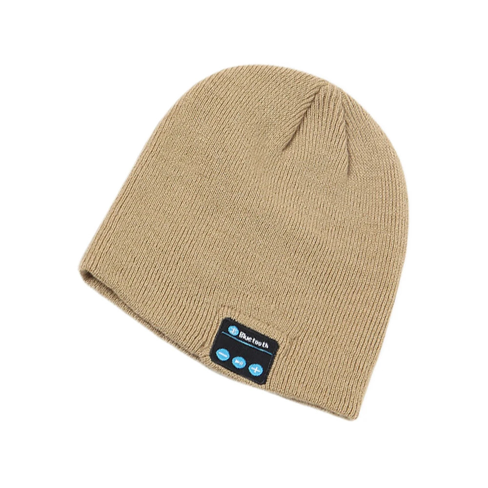Коричневый Vapeonly Knitted Hat Headphone Outdoor Sports Wireless Bluetooth Earphone with Mic handsfree Headband Headset Cap for Smartphone - Цвет: Коричневый