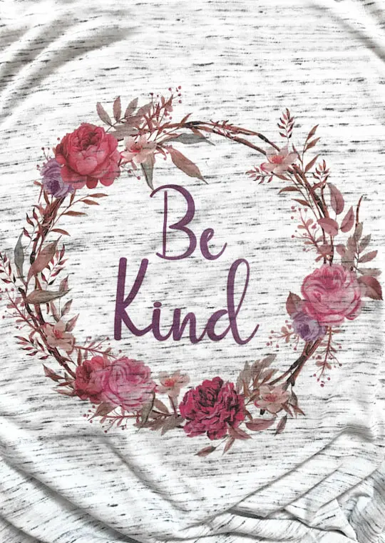 Женская футболка с цветочным принтом Be Kind летняя коротким рукавом эстетическая в