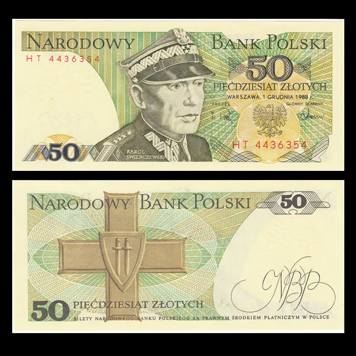 Poland 50 Zloty банкноты UNC без тиража коллекция подарок Европа оригинальные бумажные