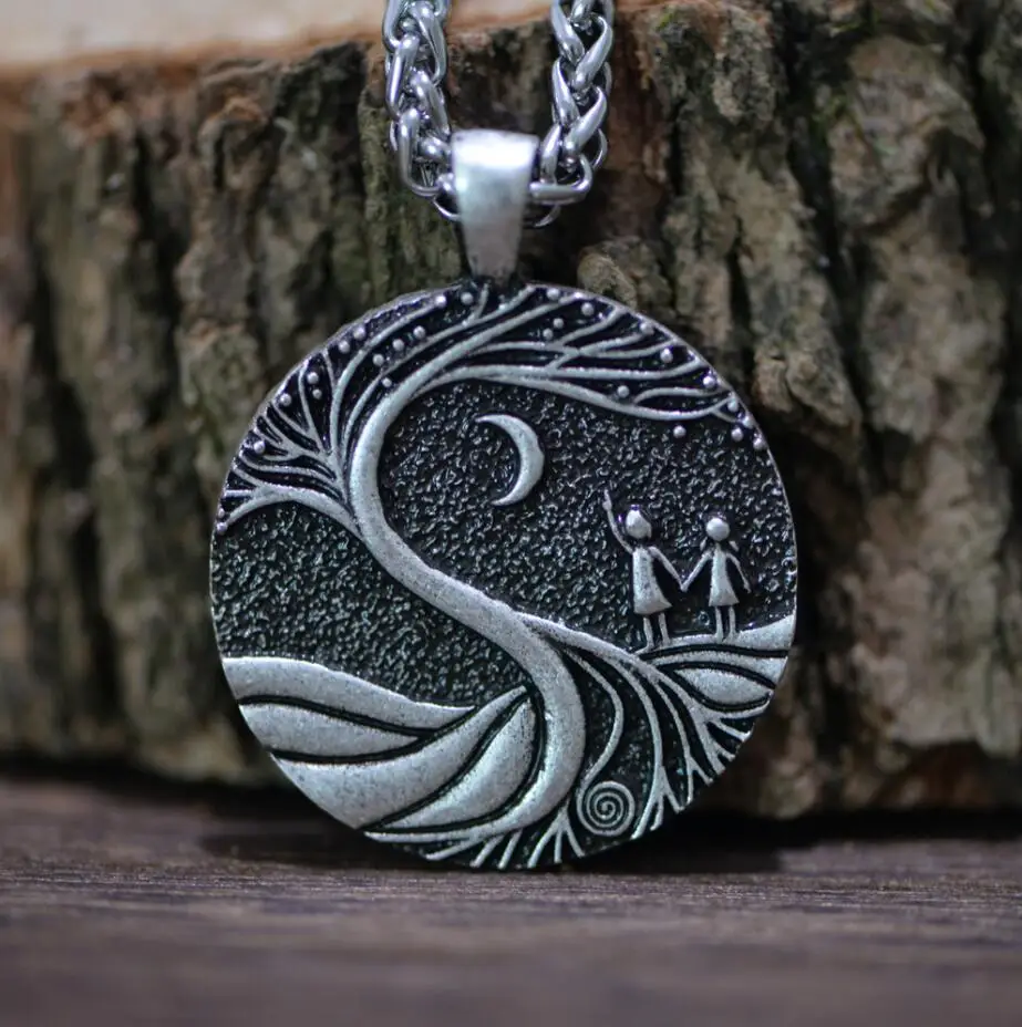 Stain Steel Chain AS Langhong 1 шт Дерево жизни ожерелье дерево и сестры ожерелье с амулетом для женщин - Окраска металла: Stain Steel Chain AS