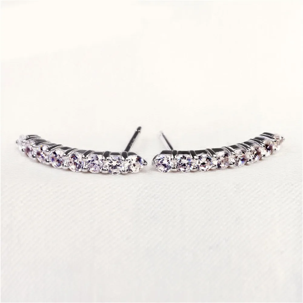 Серьги-гвоздики из стерлингового серебра 925 пробы с белым кубическим цирконием