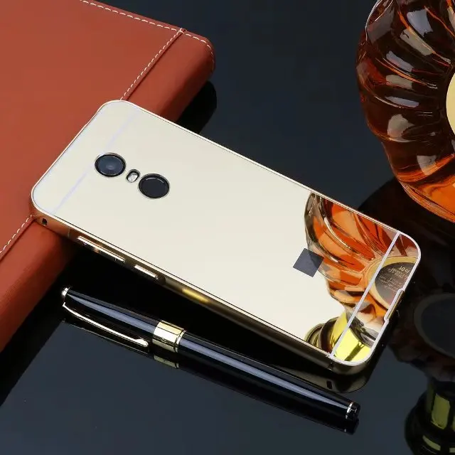 Ультра легкий металлический чехол для Xiaomi Redmi 5 Plus с зеркальной задней рамкой из