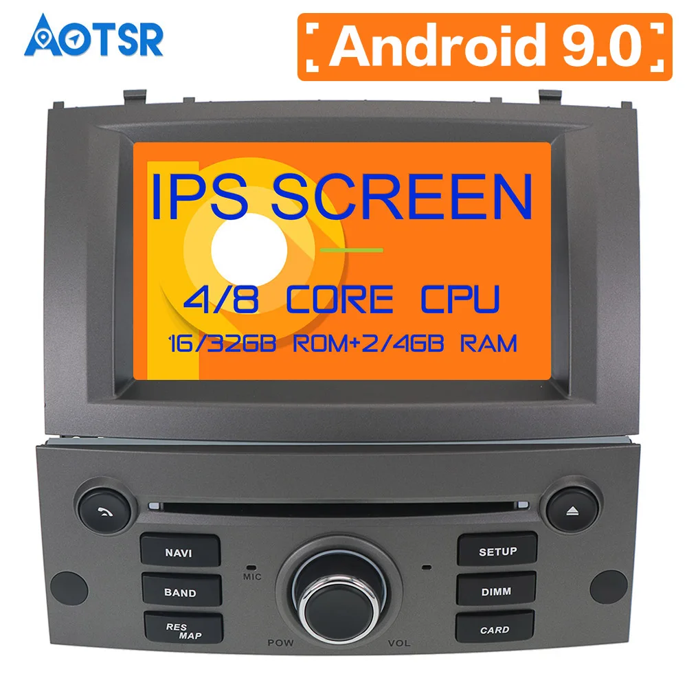 Newest Android 9.0 Car CD DVD player GPS Navigation For Peugeot 407 2004-2010 navigation headunit multimedia radio | Автомобили и