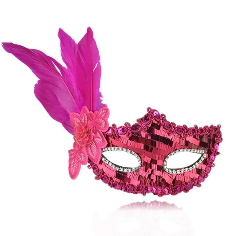 10pcs/lot Ball Mask Sequins Masks With Feather Peony Adult Half Face Dance Female Princess Cosplay Props For Women Wear | Дом и сад