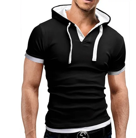 2018 летние мужские футболки с коротким рукавом и круглым вырезом капюшоном