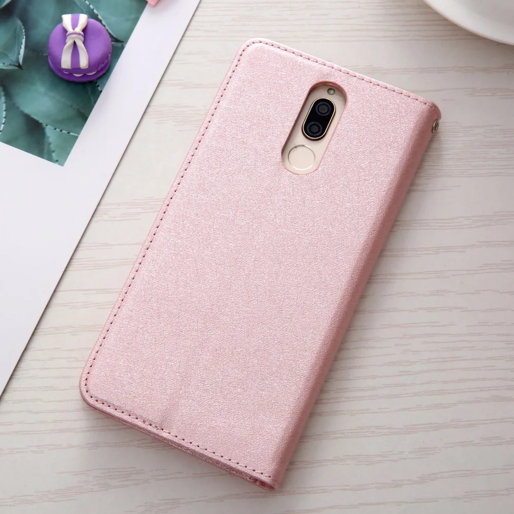 Магнитный Шелковый кожаный чехол-бумажник для huawei mate 10 Lite, роскошный держатель для карт, флип-чехол для телефона huawei mate 10 Lite