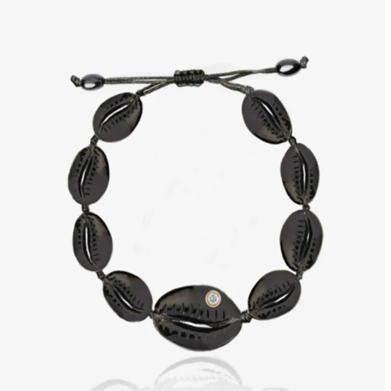 Boho черный металлический мужской seashell браслет Бижу femme мужской pulseira feminina раковина Каури браслет ювелирные изделия браслеты для женщин подарок - Окраска металла: 1-4