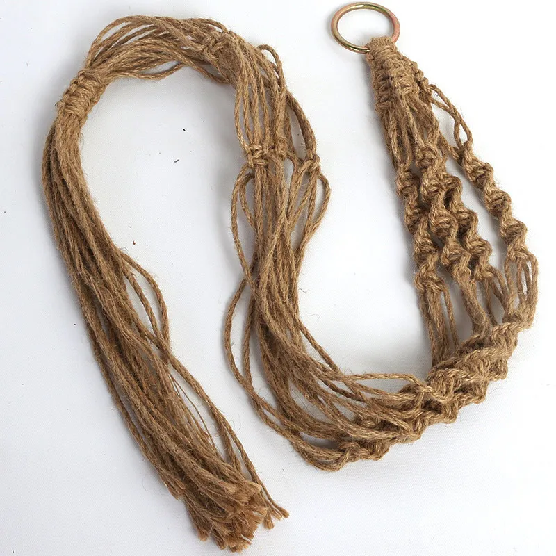 

1Pcs Home Garden Balcony Decor Portable Hand Knitting Plant Hanger Basket String Wall Hemp Ropes Natural Cordage Braided Craft