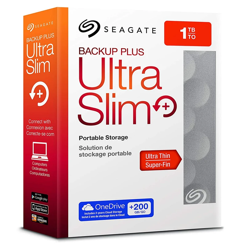 Seagate Slim 1 ТБ 2 портативный HDD внешний жесткий диск резервного копирования плюс USB 3 0