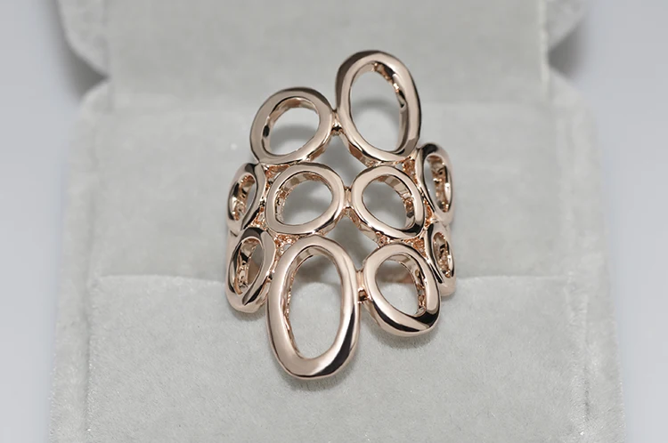 YiKLN модные кольца золотого цвета, anillos, свадебные кольца, австрийский кристалл окружающей среды микро-вставленные ювелирные изделия R150280166R