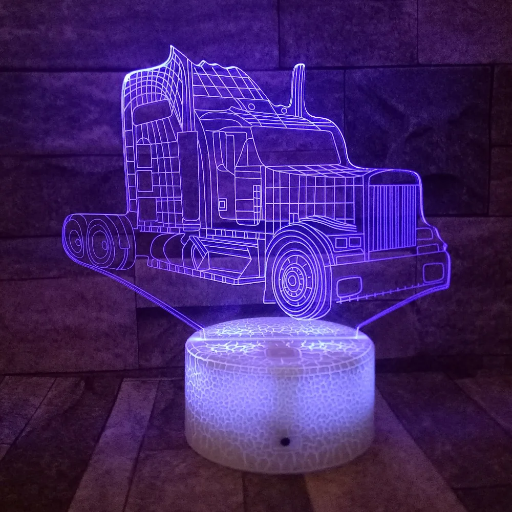 Светодиодная иллюзионная 3d лампа для грузовика настольная с сенсорным