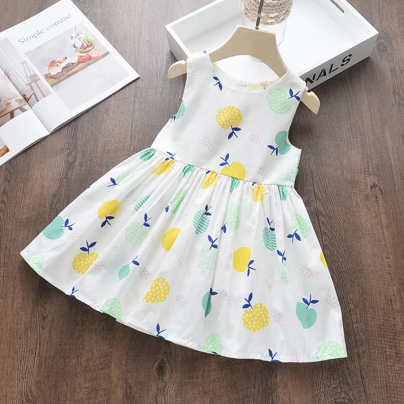 Летнее хлопковое платье для девочек оптовая продажа детская одежда без рукавов