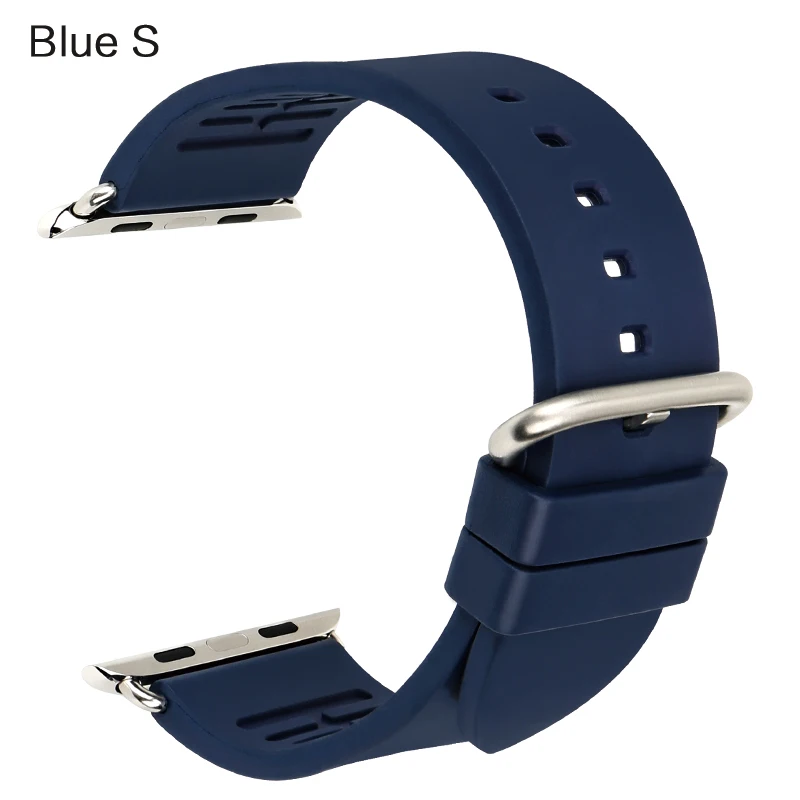 MAIKES Roes аксессуары для красных часов Apple Watch Band 44 мм 40 мм спортивный мягкий резиновый ремешок для часов для Apple Watch Band 42 мм 38 мм - Цвет ремешка: Blue S